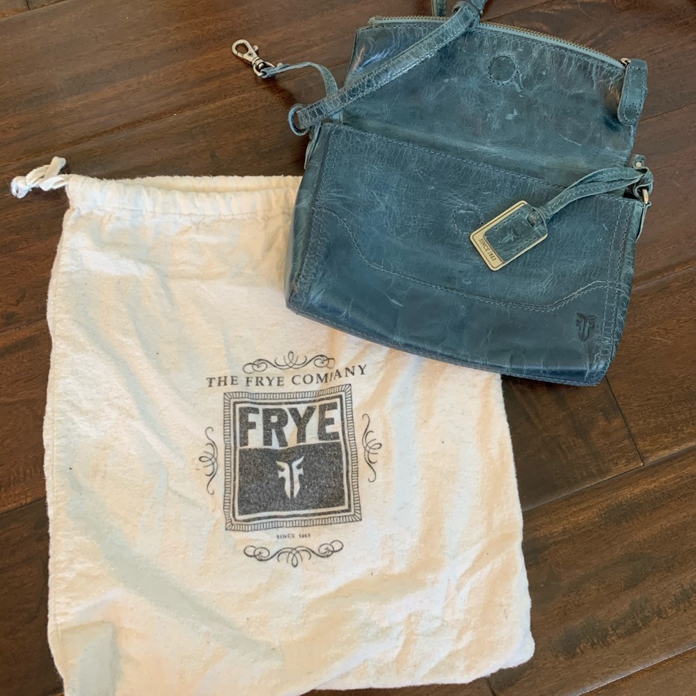 Navy Frye Melissa foldover crossbody